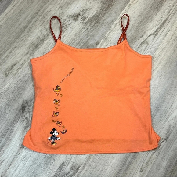 Rare Vintage 90s Walt Disney World Resort Embroidered Tapestry Strap Minnie Tank - Picture 2 of 11